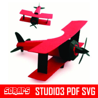 caixa avião biplano aeronave aviador silhouette pdf svg