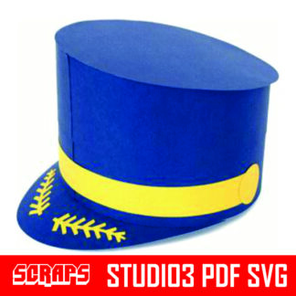 caixa chapeu comandante capitão soldado piloto Silhouette Studio Scanncut PDF SVG Sizzix Cricut Pazzles Gazelle Corel Draw Molde Limpo studio3 corte manual