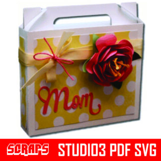 maleta dia das mães Silhouette Studio Scanncut PDF SVG Sizzix Cricut Pazzles Gazelle Corel Draw Molde Limpo studio3 corte manual